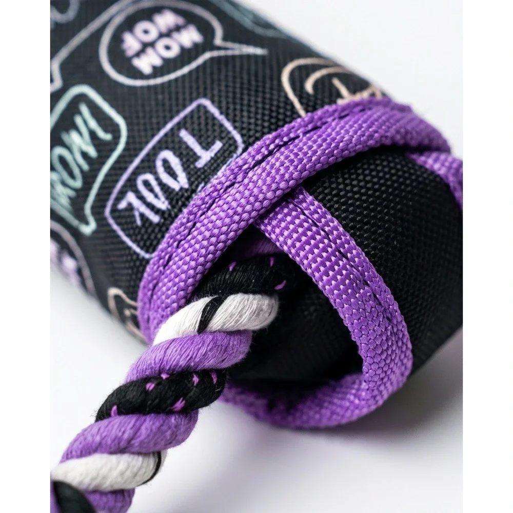 DOG for DOG Rope and Squeak Chew Toy Purple Black For‎ Big Dogs NEW DF2970